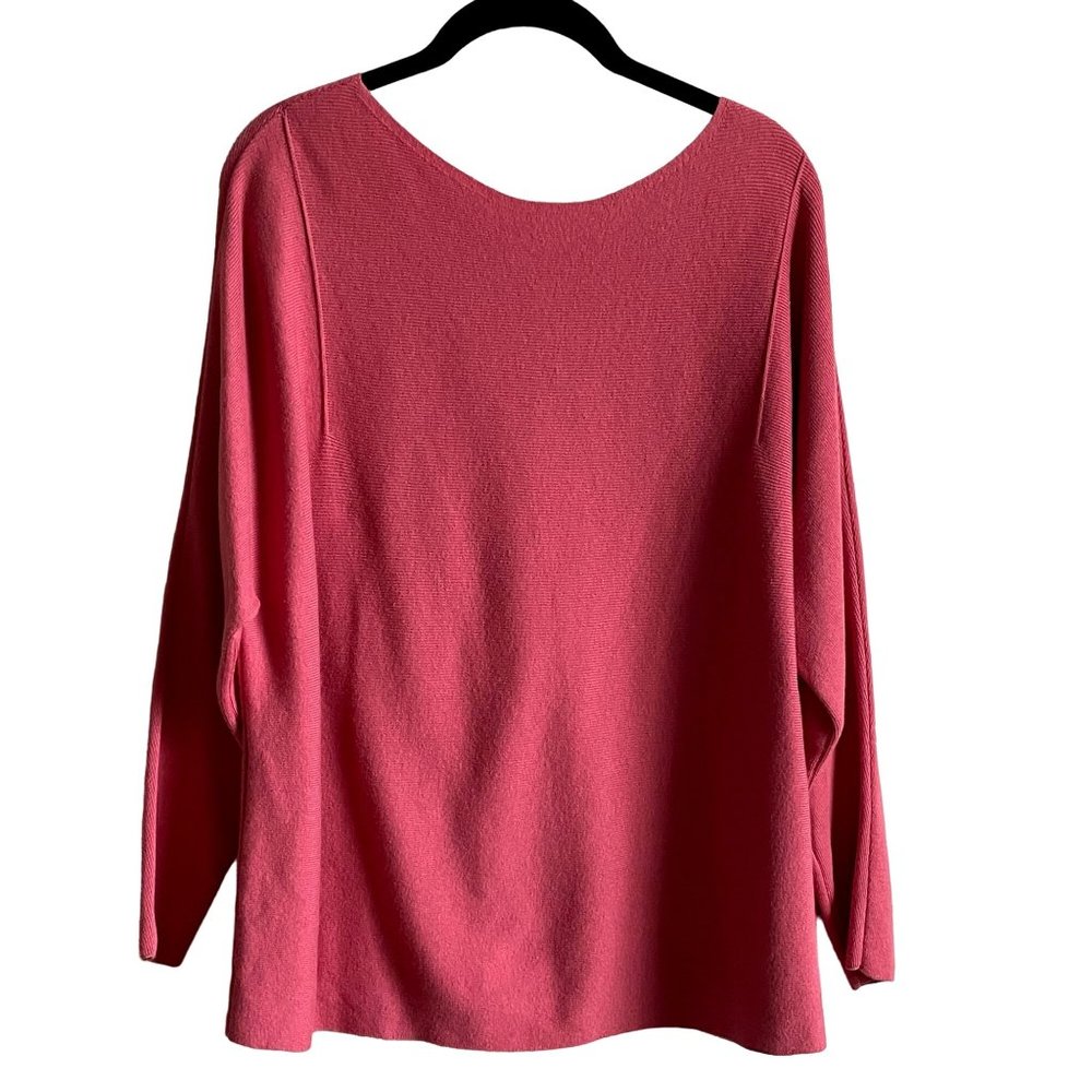 4/$25 J. Jill Sweater Coral Pink Braided Back Knit Pullover Womens Petite Sz M